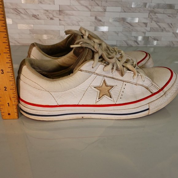 DEADSTOCK Converse Shoes Women Size 8.5 Sneakers White Low Leather One Star 90s - Picture 5 of 16